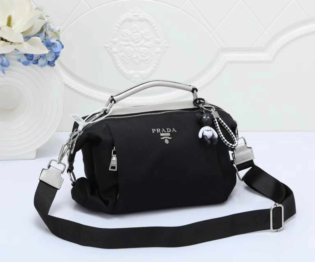 PRD2046/2047 Double-Zipped Crossbody Bag