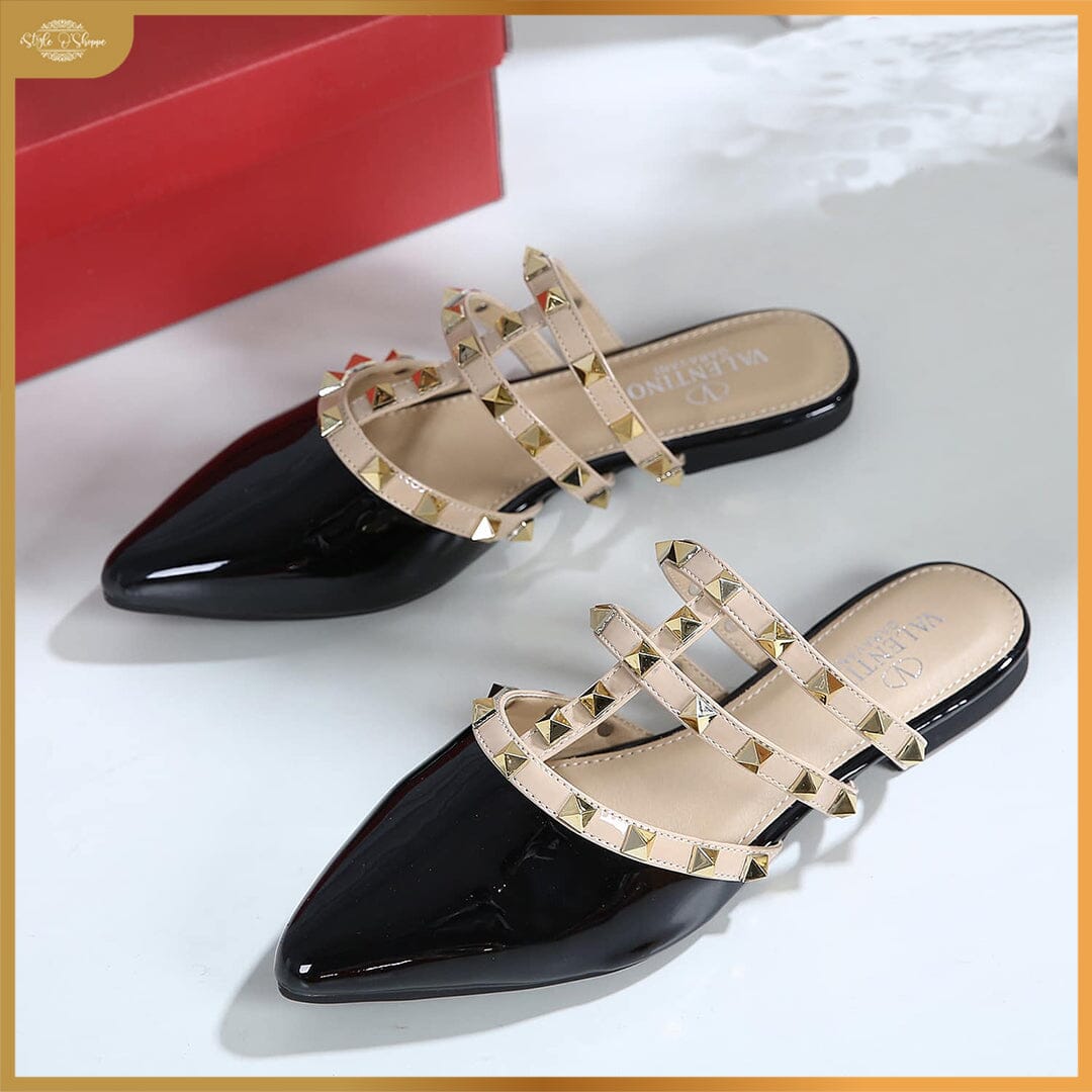 VAL1206-666 Pointed-Toe Flat Half Shoes