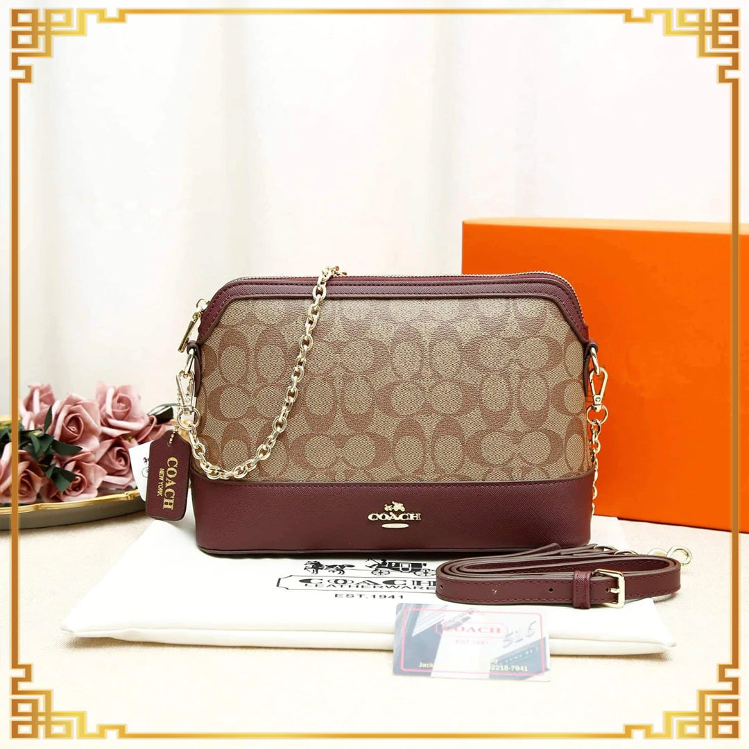 CH1393 Crossbody Bag with Chain and Leather Adjustable Strap