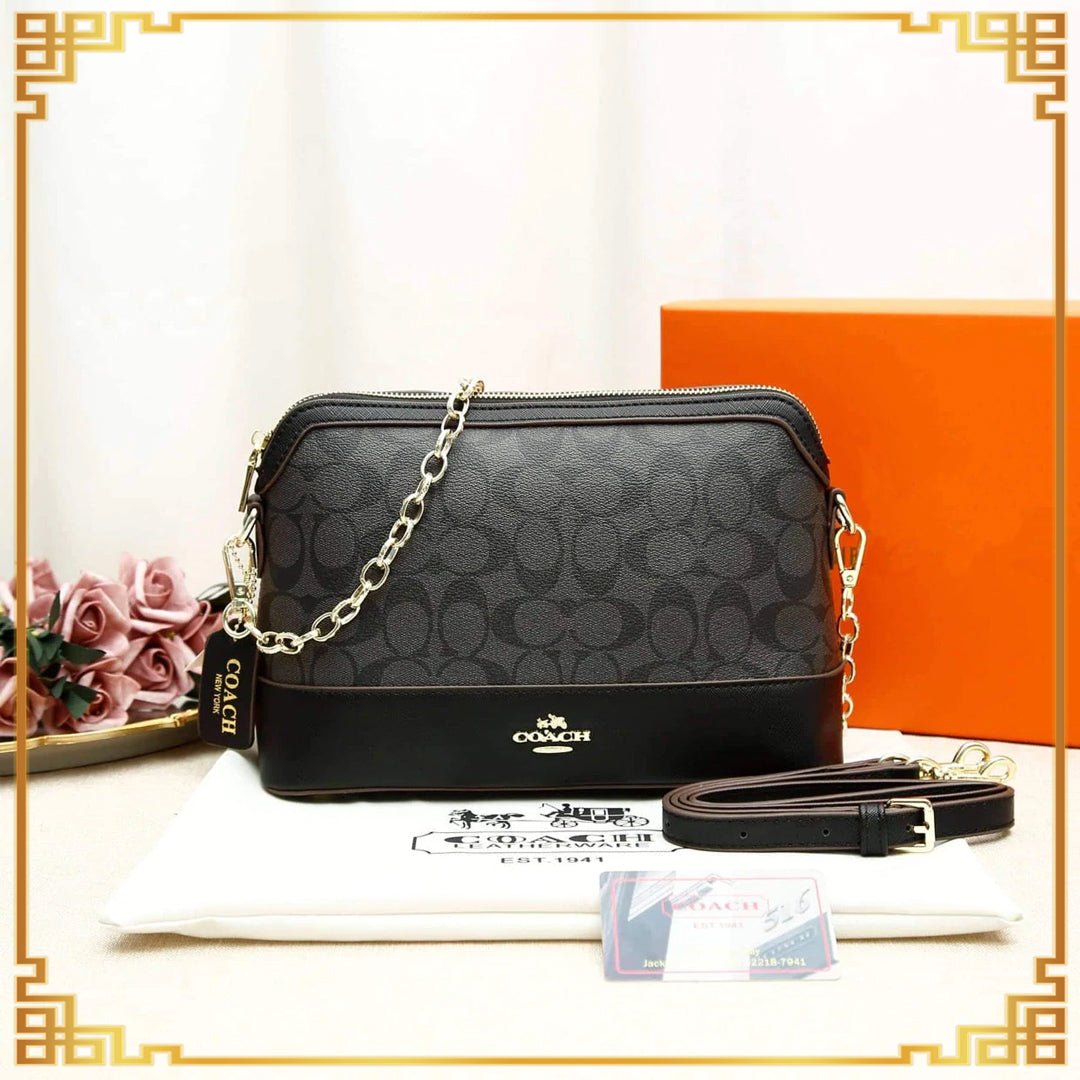 CH1393 Crossbody Bag with Chain and Leather Adjustable Strap