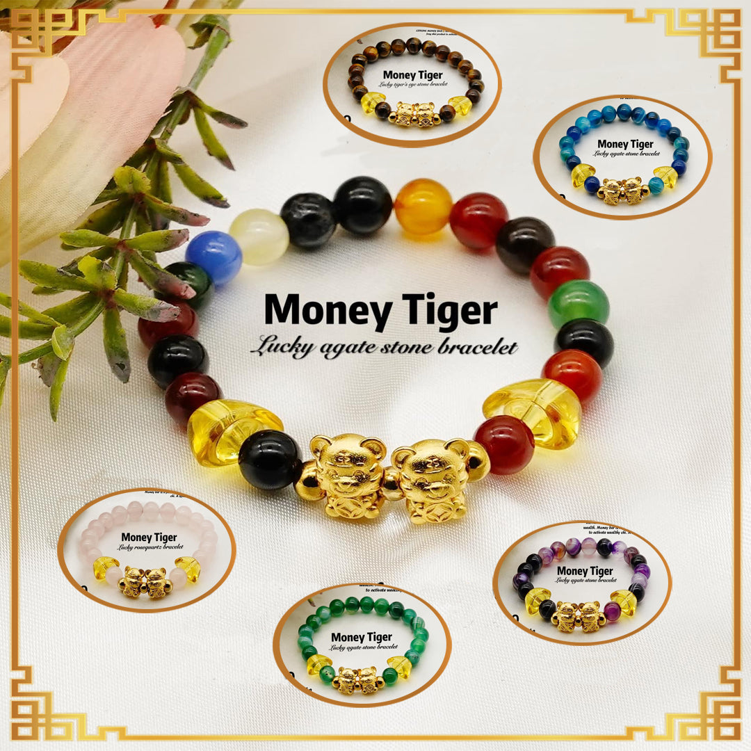 Lucky Money Tiger Gemstone Bracelet