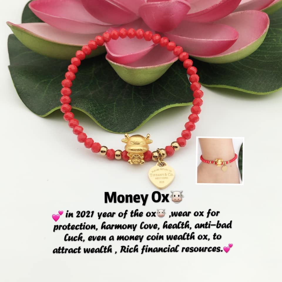 Tiffany Crystal Beads Lucky Money Ox Bracelet