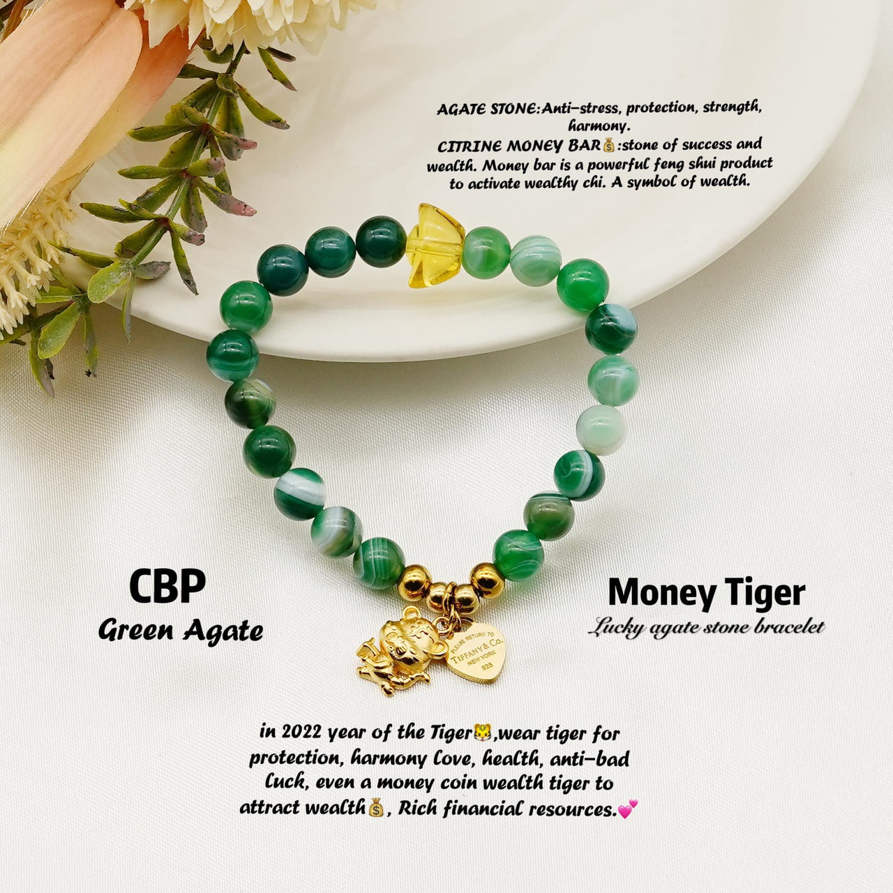 Tiffany Lucky Money Tiger Gemstone Bracelet