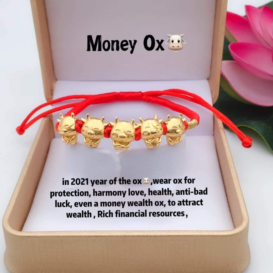 Lucky 5 Money Ox Red String Bracelet