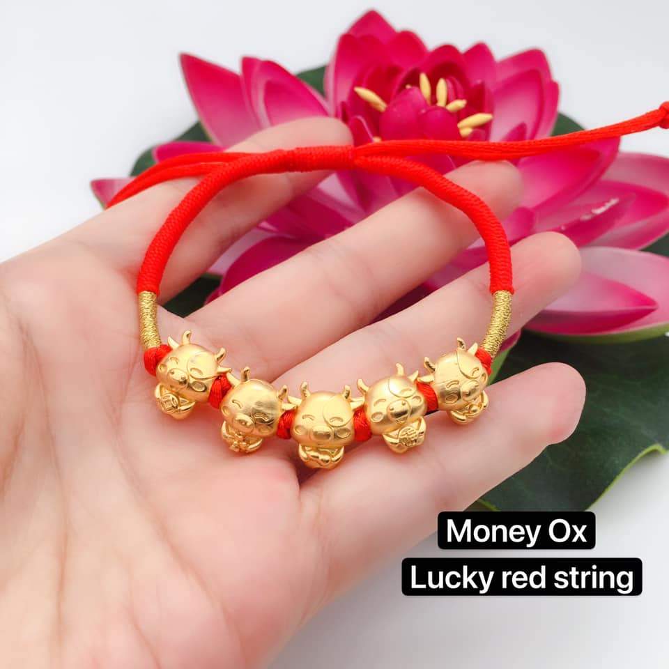 Lucky 5 Money Ox Red String Bracelet